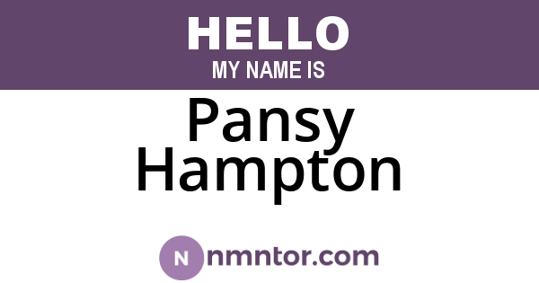 Pansy Hampton