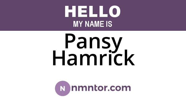 Pansy Hamrick