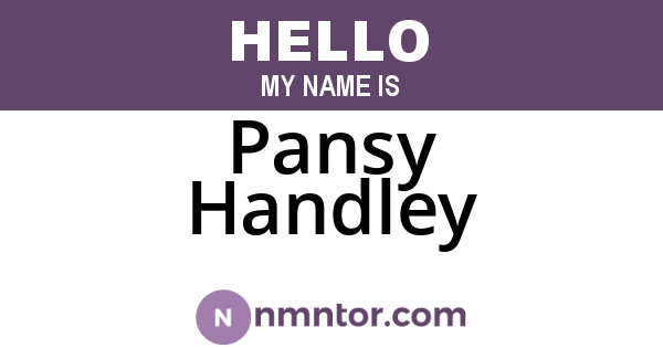 Pansy Handley