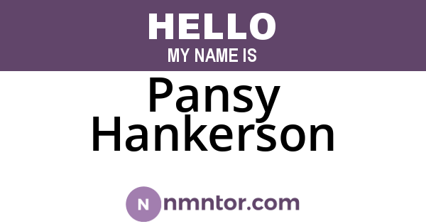 Pansy Hankerson