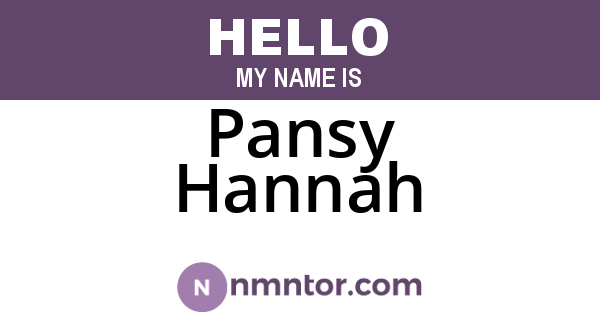 Pansy Hannah