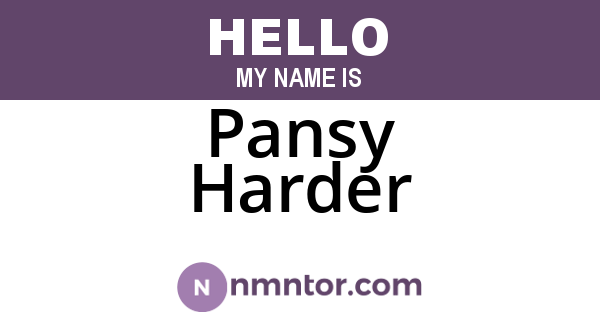 Pansy Harder