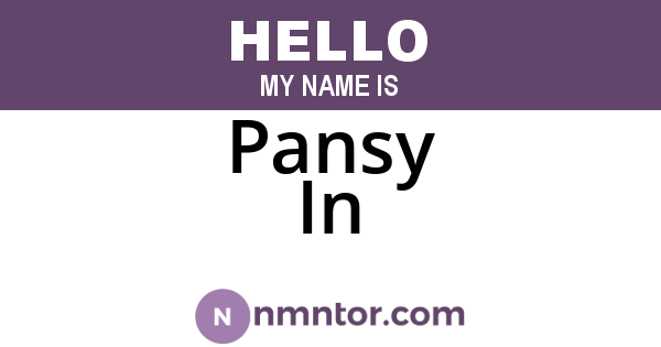 Pansy In