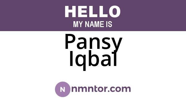 Pansy Iqbal