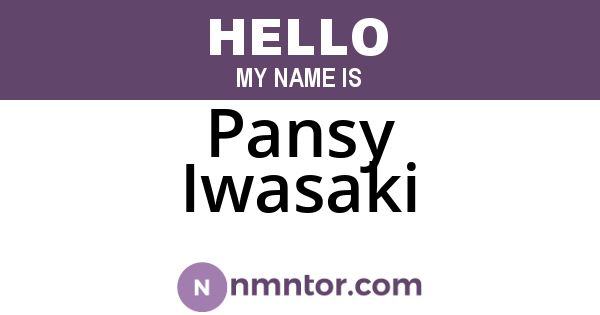 Pansy Iwasaki
