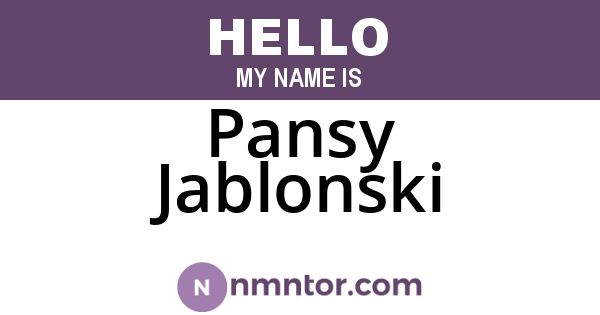 Pansy Jablonski