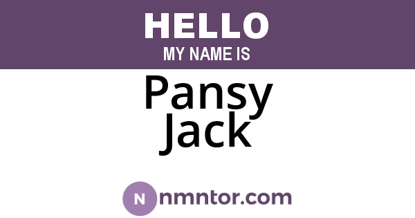 Pansy Jack