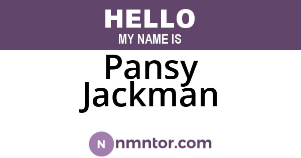 Pansy Jackman