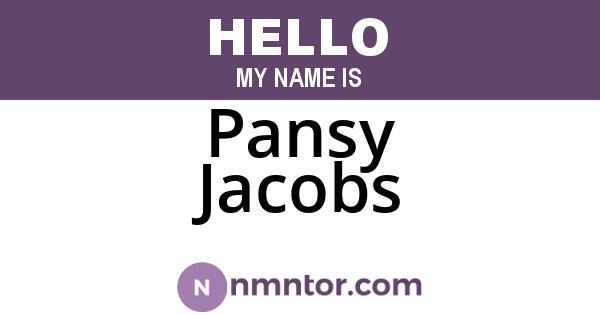 Pansy Jacobs