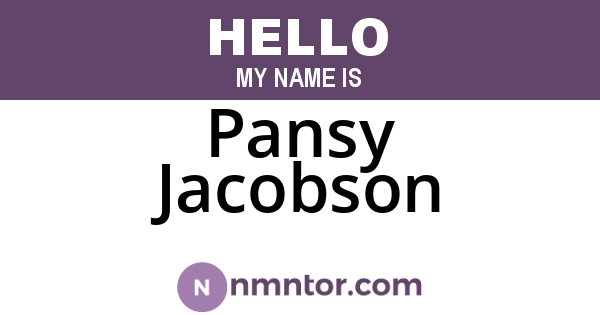 Pansy Jacobson