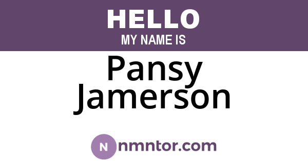 Pansy Jamerson