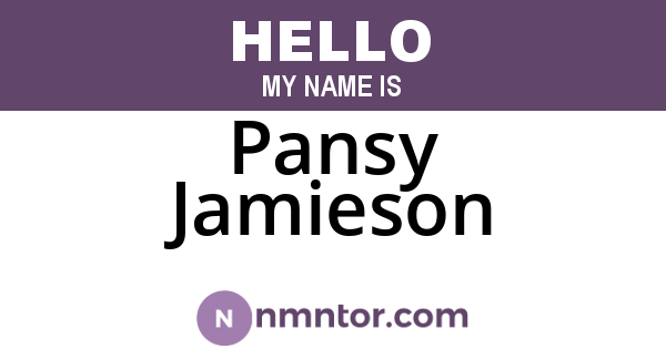 Pansy Jamieson