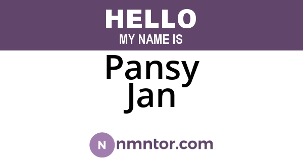 Pansy Jan