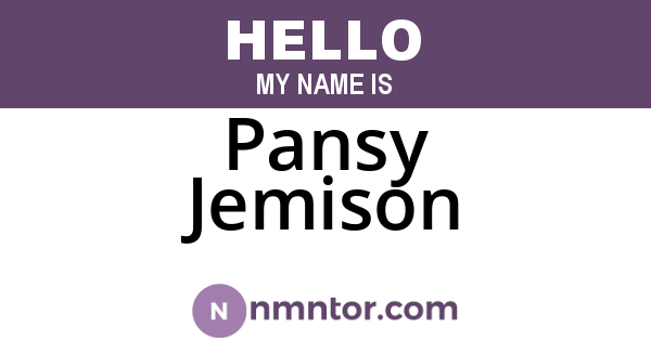 Pansy Jemison