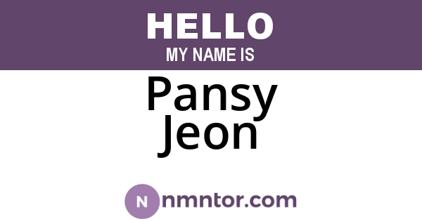 Pansy Jeon