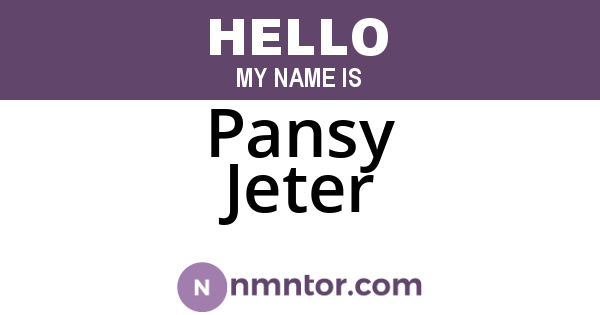 Pansy Jeter
