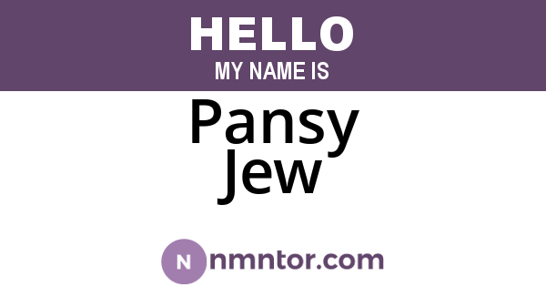 Pansy Jew