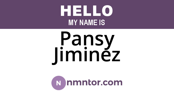 Pansy Jiminez