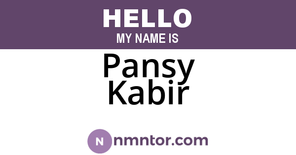 Pansy Kabir