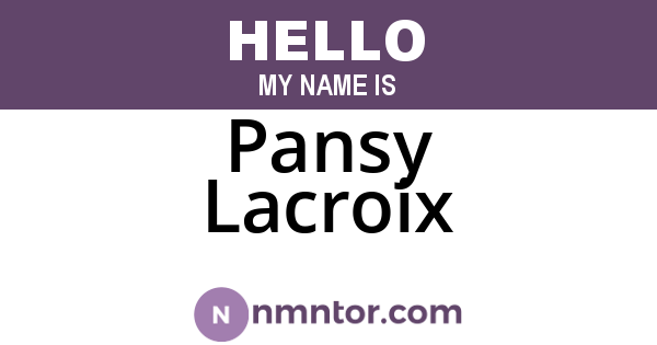 Pansy Lacroix