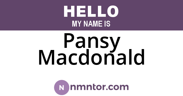 Pansy Macdonald