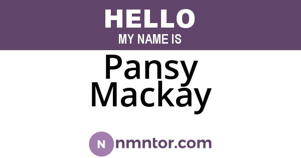 Pansy Mackay
