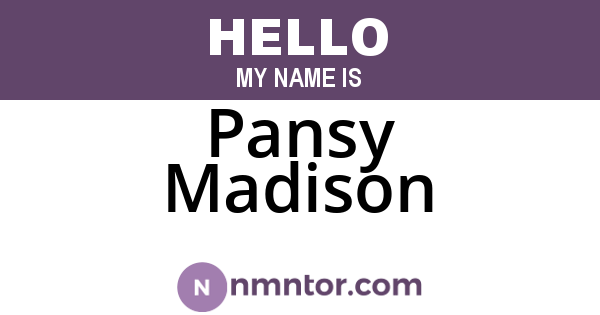Pansy Madison