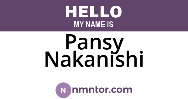 Pansy Nakanishi