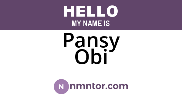 Pansy Obi