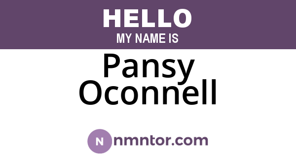 Pansy Oconnell
