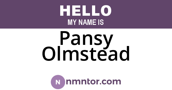 Pansy Olmstead
