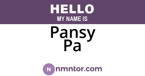 Pansy Pa