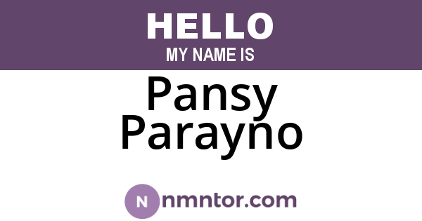 Pansy Parayno