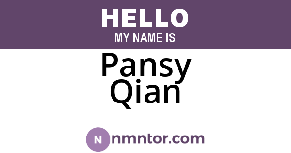 Pansy Qian