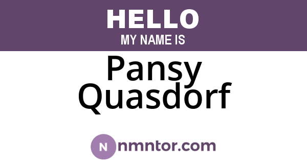 Pansy Quasdorf