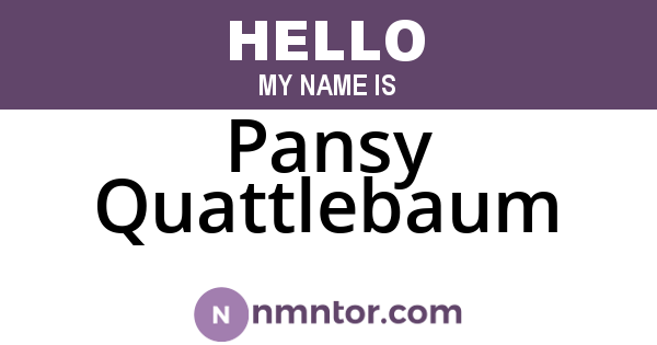 Pansy Quattlebaum