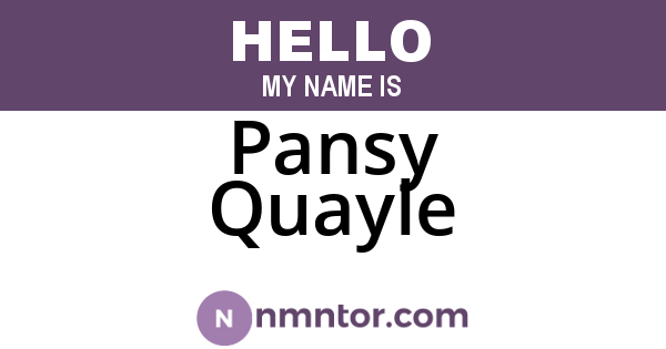 Pansy Quayle