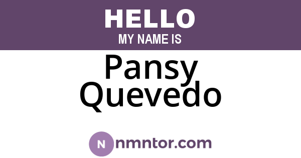 Pansy Quevedo