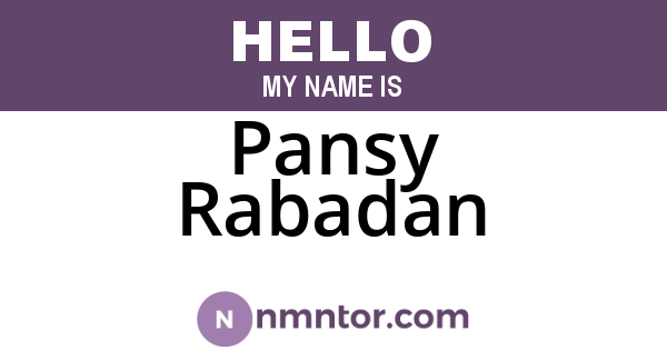 Pansy Rabadan