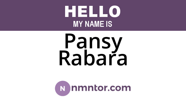 Pansy Rabara