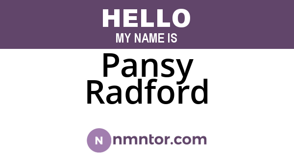 Pansy Radford