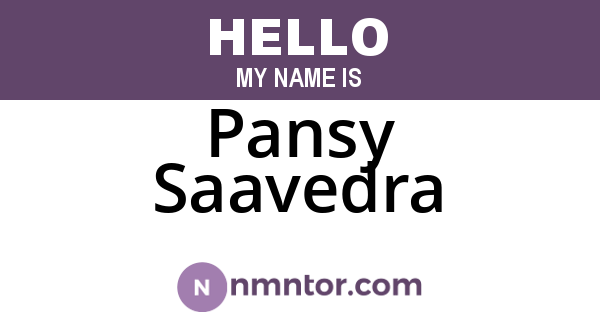 Pansy Saavedra