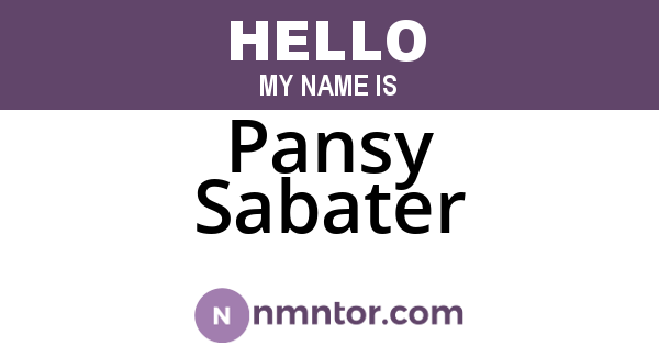 Pansy Sabater