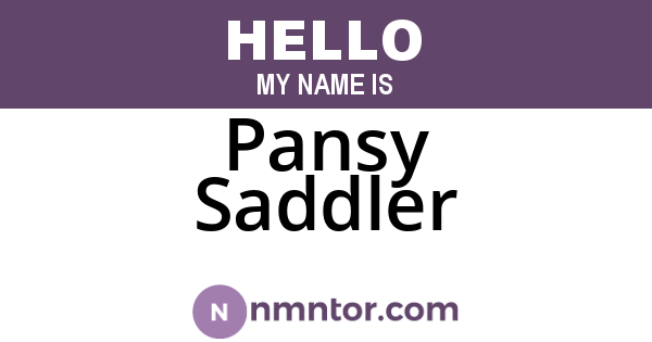 Pansy Saddler