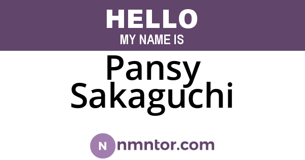 Pansy Sakaguchi