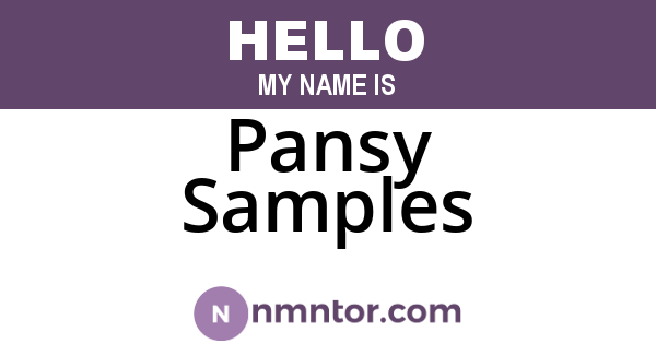 Pansy Samples