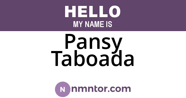 Pansy Taboada