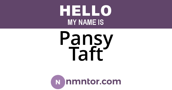 Pansy Taft