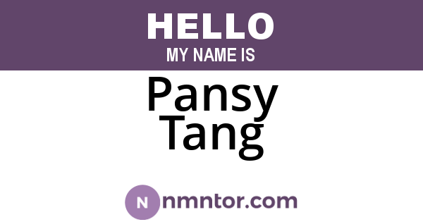 Pansy Tang