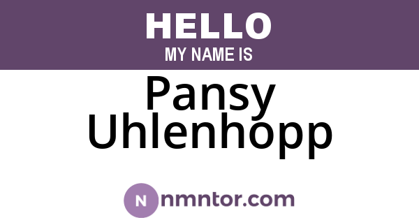 Pansy Uhlenhopp